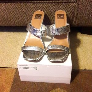 DV by Dolce Vita Silver Croco Heels